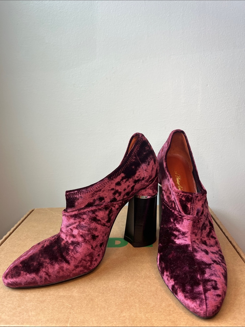 3.1 Phillip Lim Fuchsia Velvet Block Heel Women's Booties